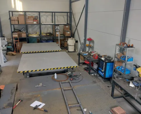 Platforms under construction in the workshop