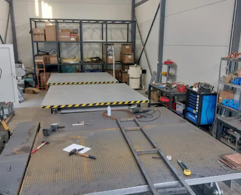 Platform deck being made in the workshop
