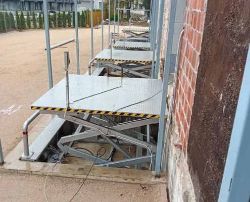 Installed platforms with protective posts