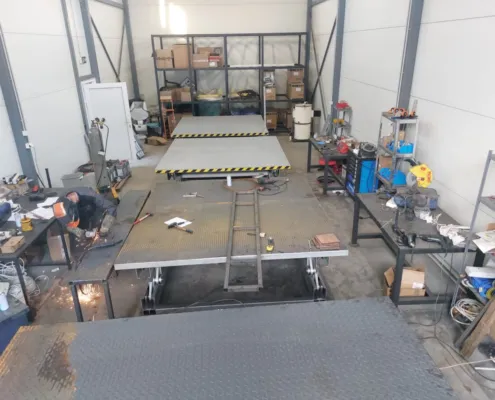 Several platforms being built in the workshop