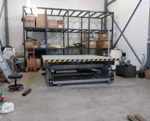 Lowered platform and hydraulic power unit